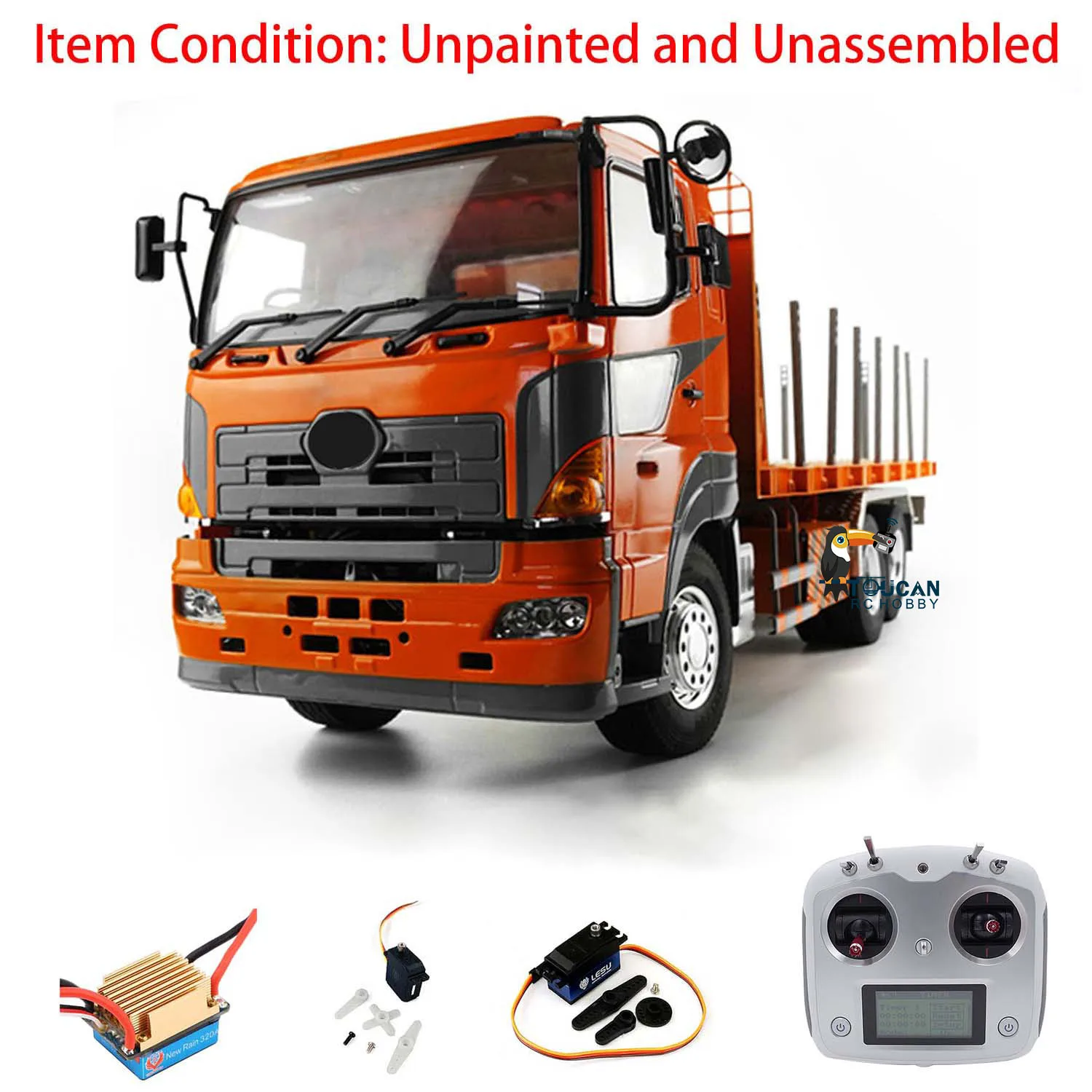 Lesu 1/14 6*4 Flatbed Lorry Trailer For RC Tractor Truck Radio Esc Motor Model Thzh0200-Smt2