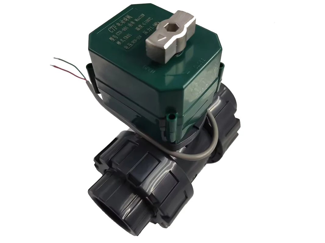 Motorized PVC Valve 12V, DN40 BSP(1.5”), PVC Valve, 2 Way, Electrical PVC Valve, CR01