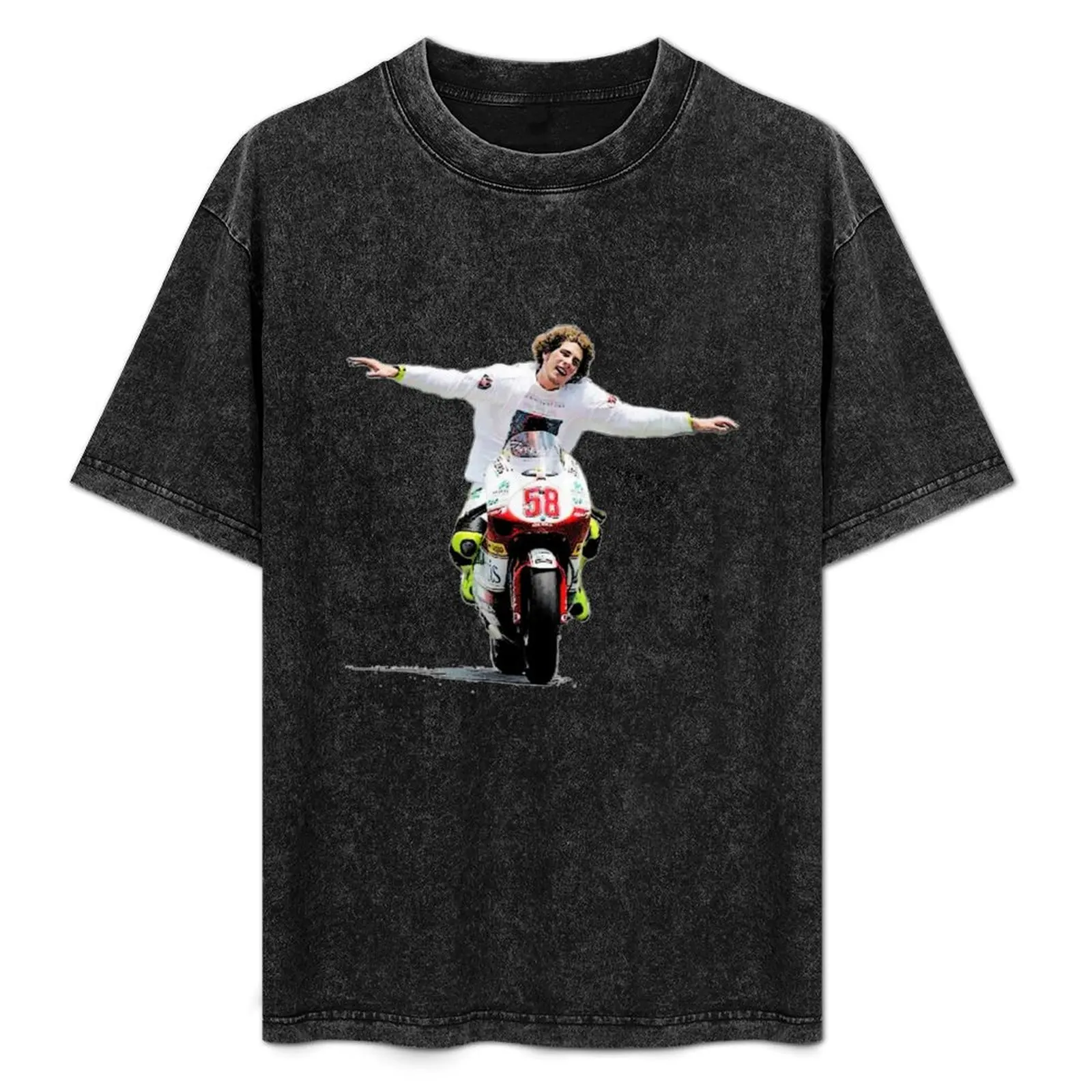 

Super Sic Marco Simoncelli Celebrating T-Shirt Casual Simple Design Short Sleeve Shirt