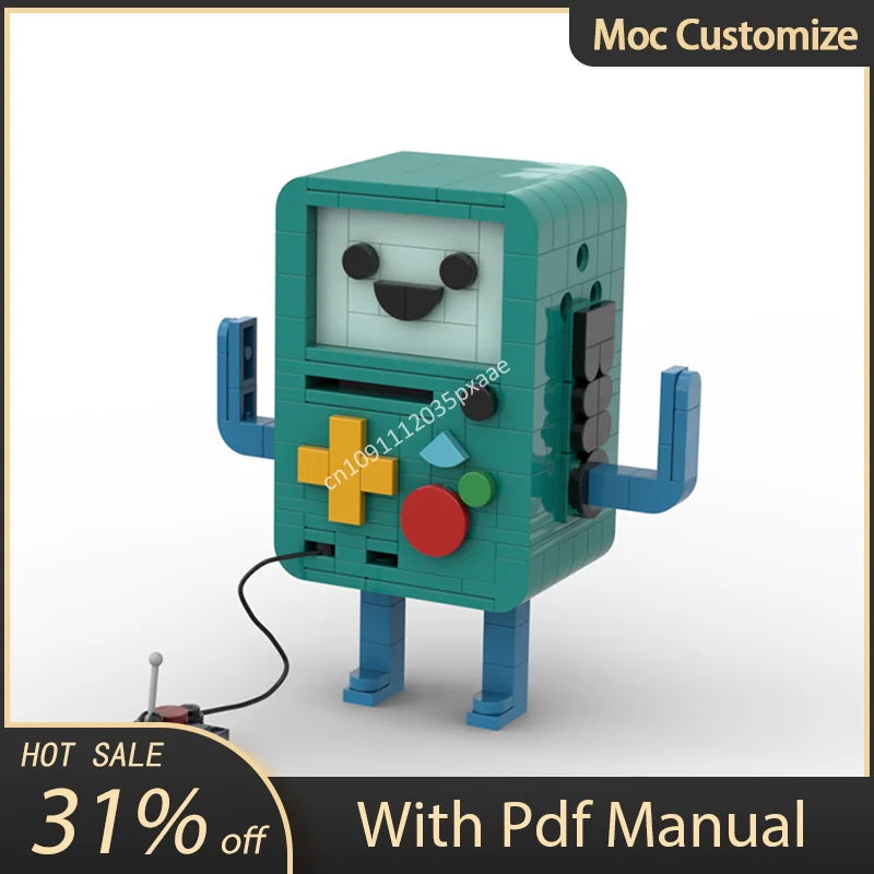 Moc 전자 게임기 BMO Beemo 만화 모델 빌딩 블록 조립 브릭, 소년 장난감, 어린이 크리스마스 선물, 253 개