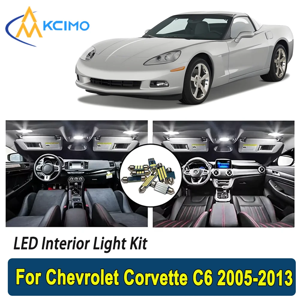 

Kcimo For Chevrolet Corvette C6 (2005-2013) Premium Bright LED Interior Dome Map Trunk Light Kit Car Led Lamps Canbus Car LED