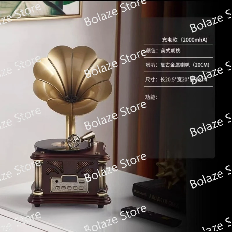 Retro High Quality Mini Gramophone Bluetooth Record Player Vintage Phonograph Wireless Speaker - view 2