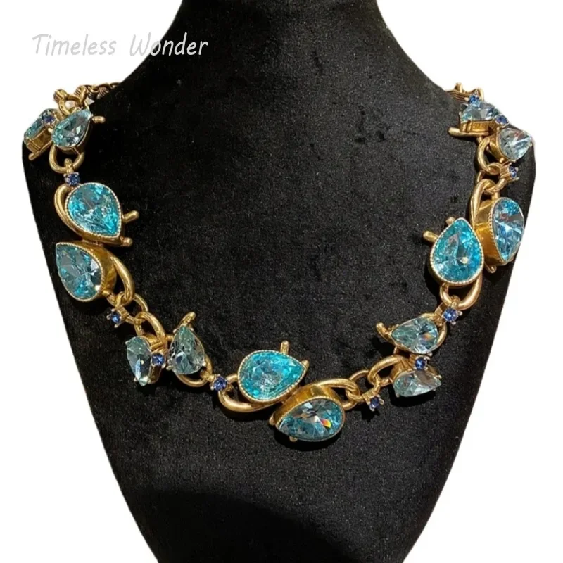 

Timeless Wonder Fancy Zircon Geo Floral Necklaces for Women Designer Jewelry Rare Luxury Top Runway Gift Medieval Set 2615