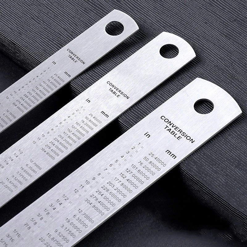 10/20/30 CM Stainless Steel Ruler Thick Metal Measure Straight Rulers Non Deformation Clear Marking Tool For School Office