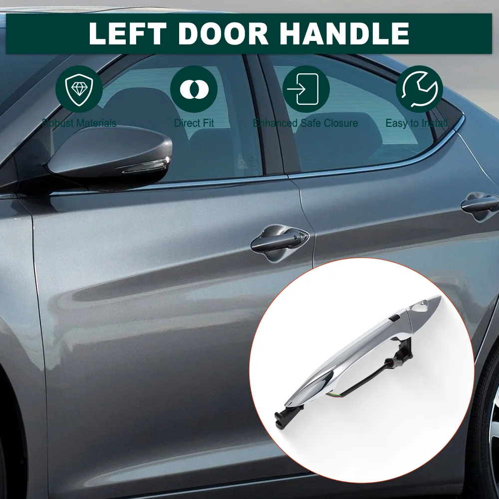 Car Front Left/Right Side Exterior Door Handle Chrome For  Hyundai Elantra Sedan 2011-2016 Coupe 82651-3X210, 82661-3X210
