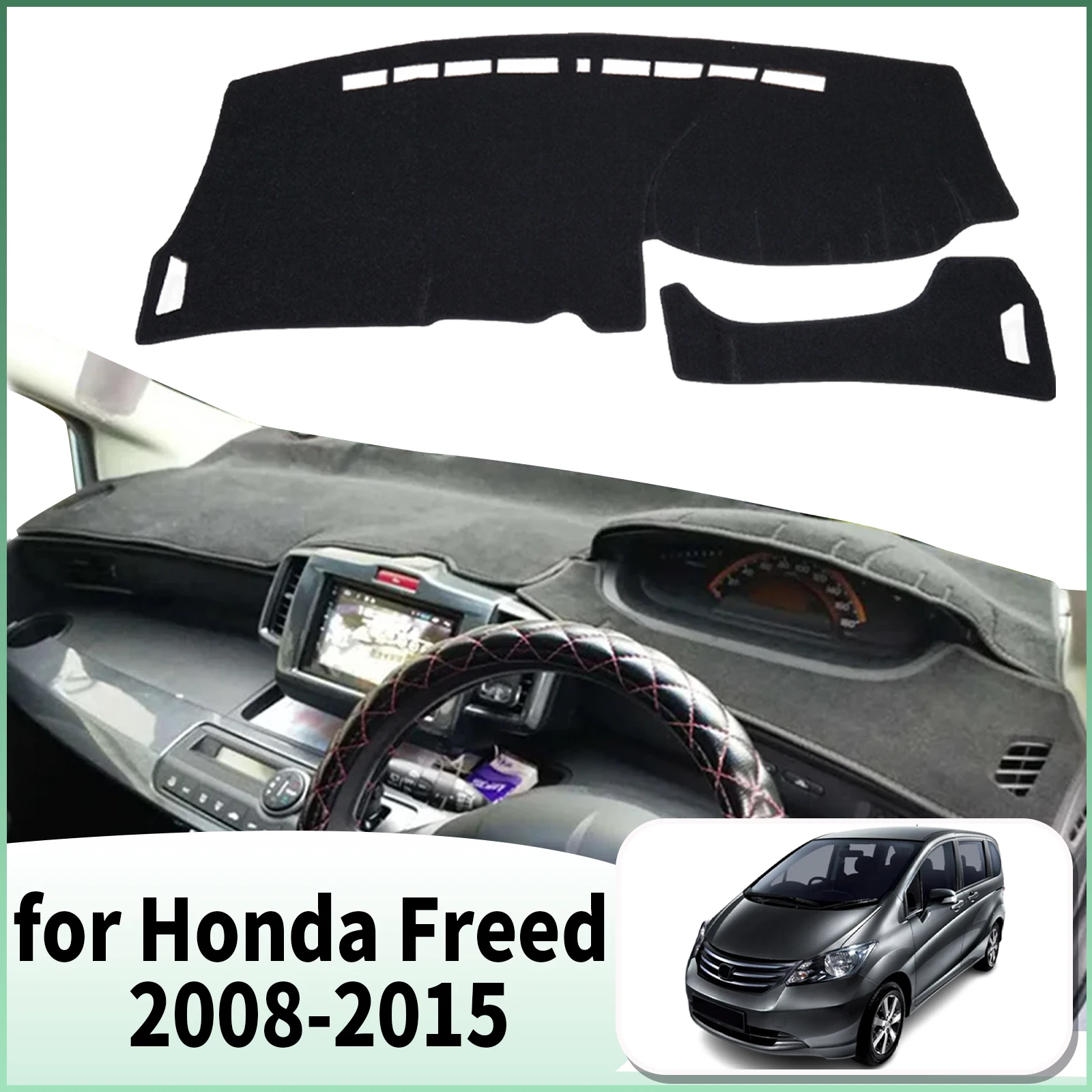 

fit for Honda Freed GB3 GB4 GP3 2008-2015 RHD Car Dashmat Accessories Dashboard Cover Pad DashMat Sunshade Protective Carpet