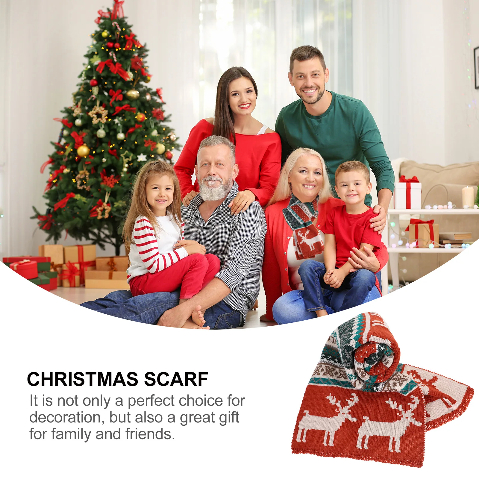 الشتاء وشاح لينة الدافئة الغزلان نمط شال التفاف عيد الميلاد وشاح للرقبة هدية عيد الميلاد لشال عيد الميلاد زي