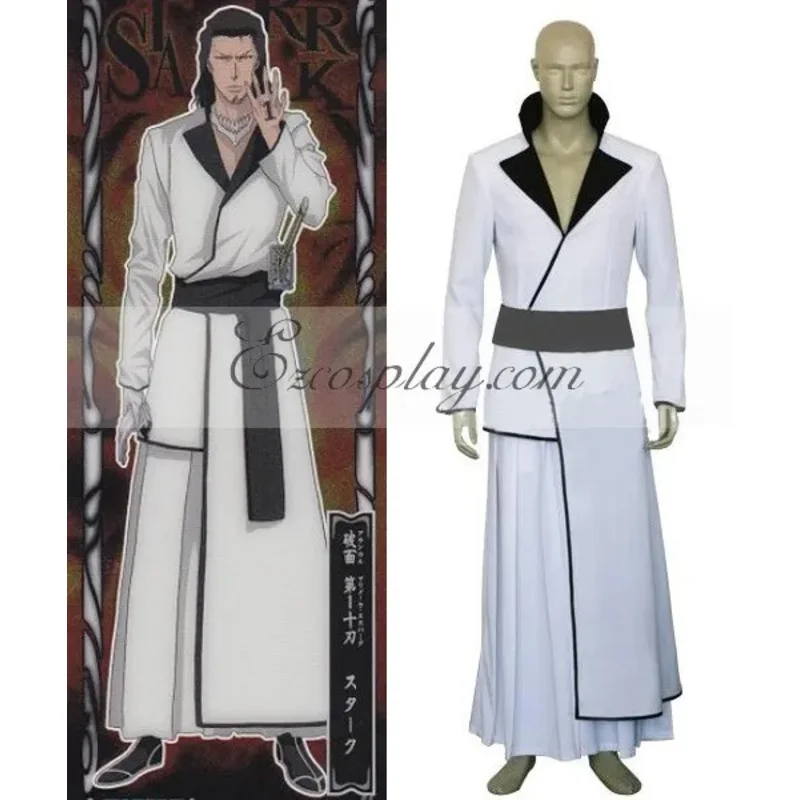 

Bleach Arrancar Primera 1st Espada Coyote Starrk Косплей Костюм Аниме Белое кимоно E001