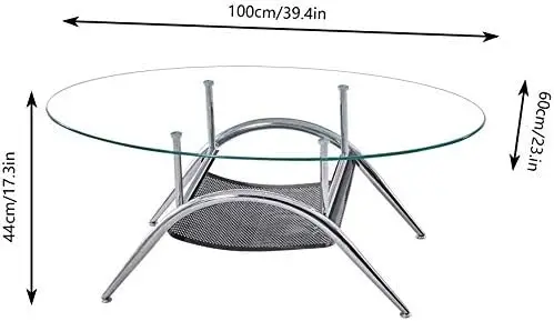 

_ Круглый Кофейный столик с пространством для гостиной, большой чайный столик из закаленного стекла с диваном, прямоугольный, с хромом Le