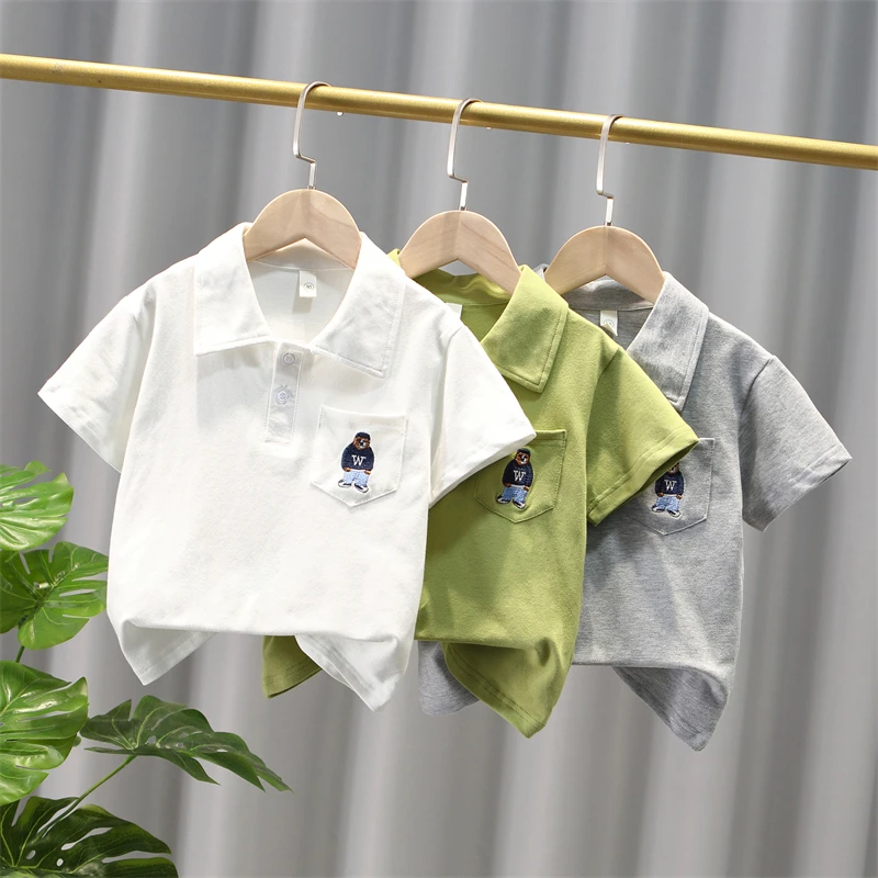 Boy's T-shirt short-sleeved handsome new children's POLO shirt trendy brand baby cotton pineapple shirt summer jacket