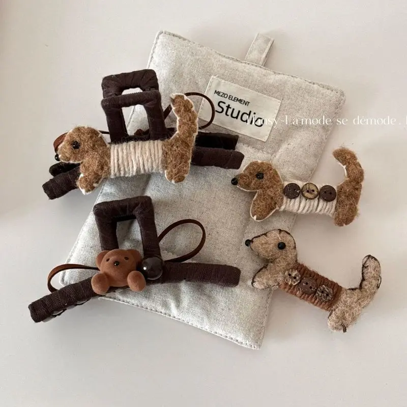 1 Stück Herbst/Winter Braun Kunstpelz Hundeclip Haarspange Einreihiger Haargummi High-End Große Haarnadel für Frauen
