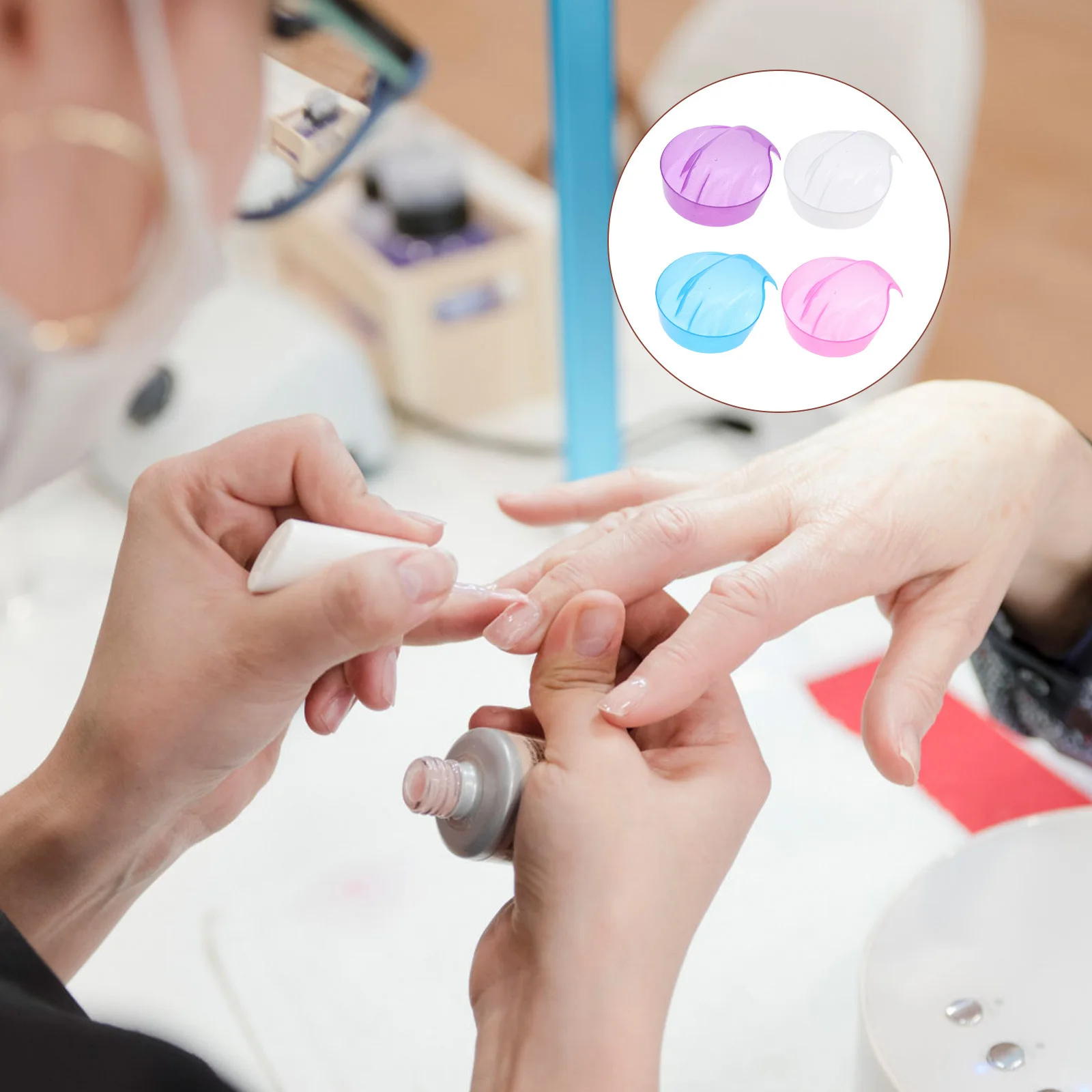 4 قطعة مانيكير اليد نقع السلطانية إزالة الأطباق لصالون المنزل استخدام مسمار تمرغ أداة مانيكير لوازم مسمار أدوات الرسم