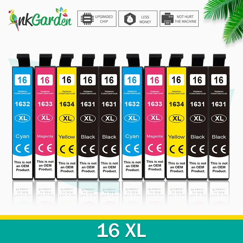 خرطوشة حبر متوافقة مع InkGarden 16XL T1631 - T1634 XL للطابعة Epson WorkForce WF 2010 2540 2750 2510 2520 2530 2760