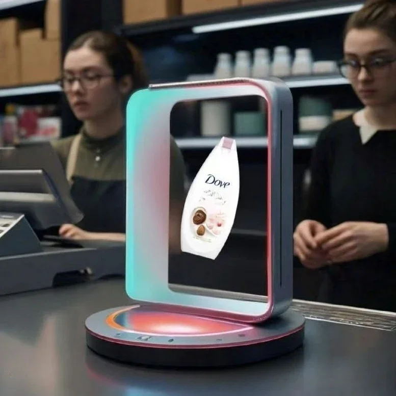 3D holographic advertising machine vertical display cabinet cylindrical