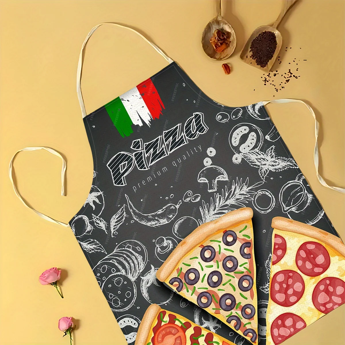 Linen Apron Pizza Italian Food - Home Cooking In Italian recension och pris