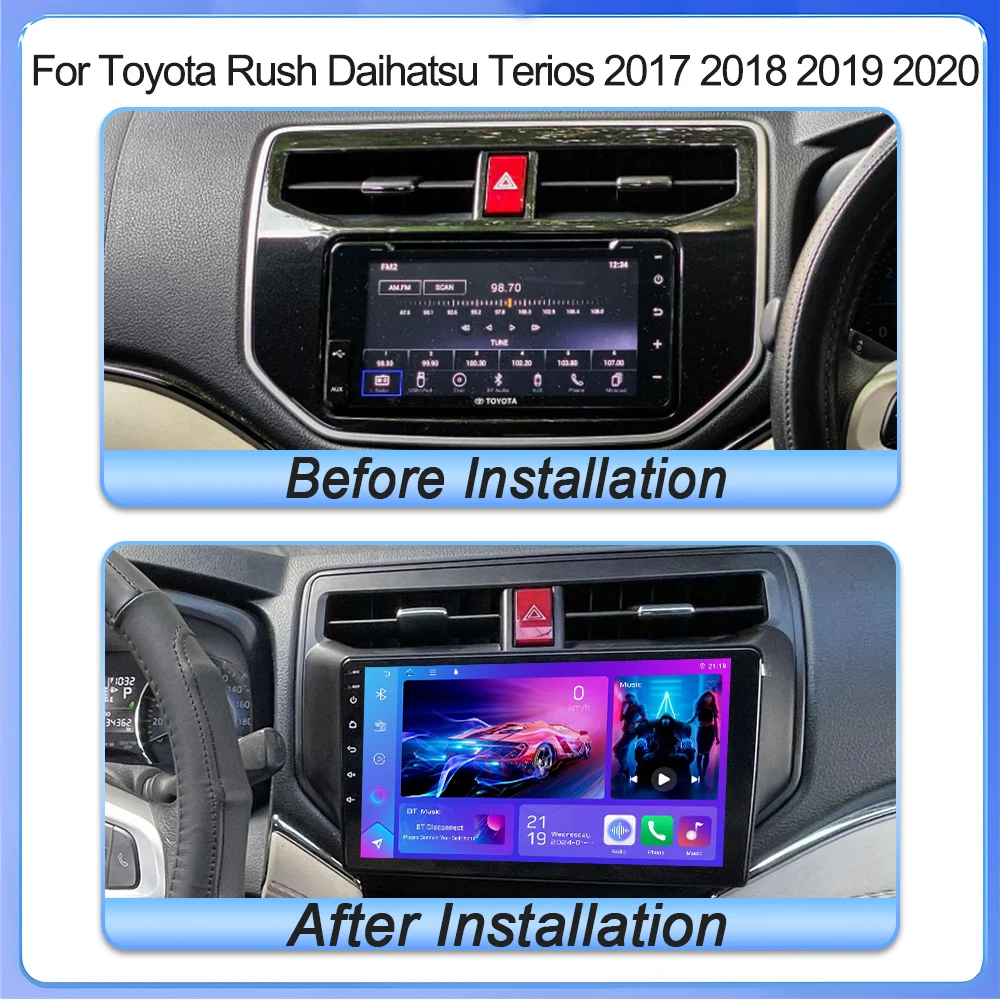 أندرويد 15 لتويوتا راش دايهاتسو تيريوس 2017 2018 2019 2020 Carplay WIFI 2din الصوت السيارات 5G LTE راديو السيارة الملاحة الفيديو