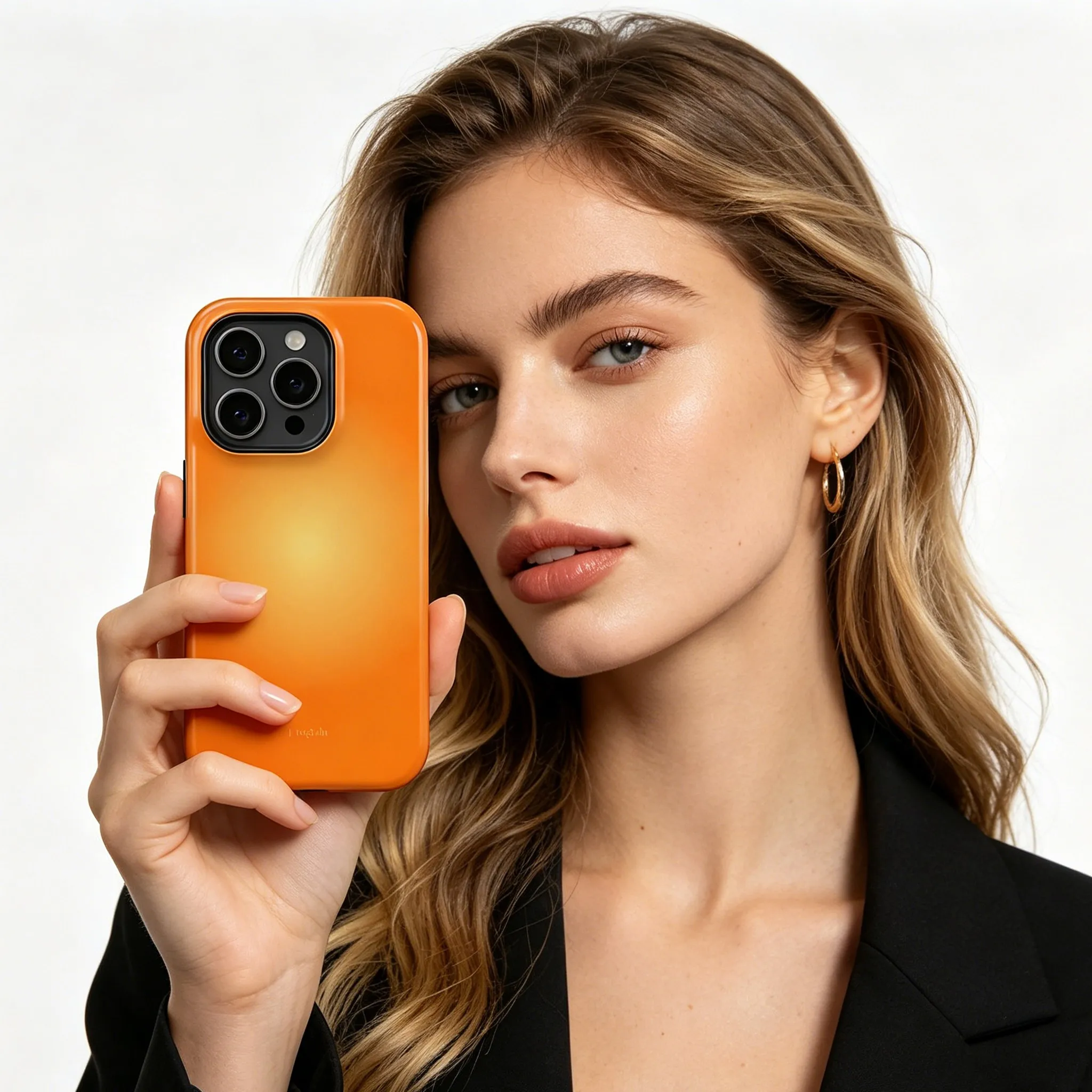 

Swag Tangerine Aura Gradient Phone Case for iPhone 17 17e 16e 16 15 14 13 12 11 X XS XR XSMAX 7 8 Air Pro Max Plus Double-layer
