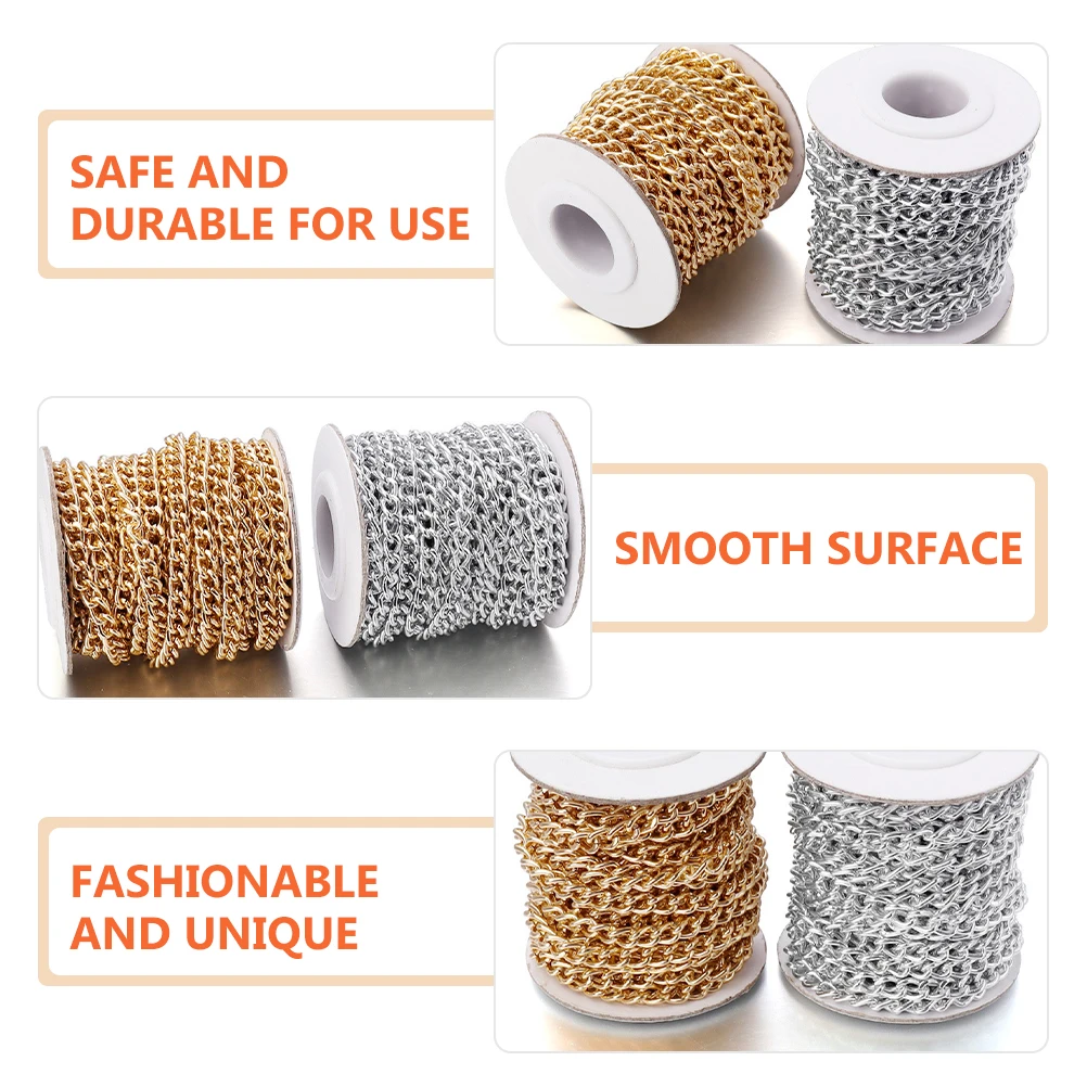

Alumina Chain 5x3mm 1mm Golden Lightweight Aluminum DIY Craft Chains for Handbags Clothing Accessories Shoe Decor Jewelry Making