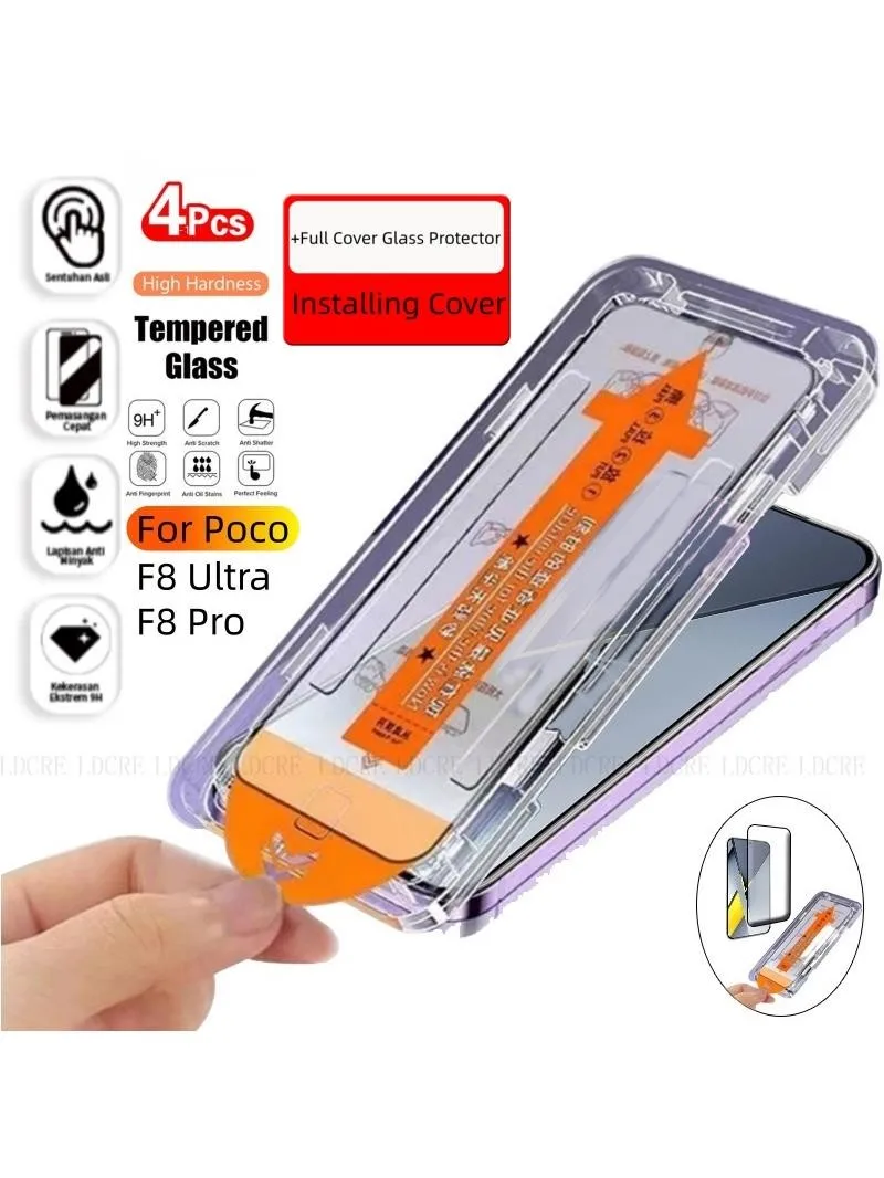 4/3/2/1 szt. Szkło Hartowane do Poco F8 Ultra, Poco F8 Pro, Bezpyłowe, 9H, Pełne Pokrycie Ekranu, Ochraniacz Ekranu Xiaomi Poco F8 Ultra Pro — 2