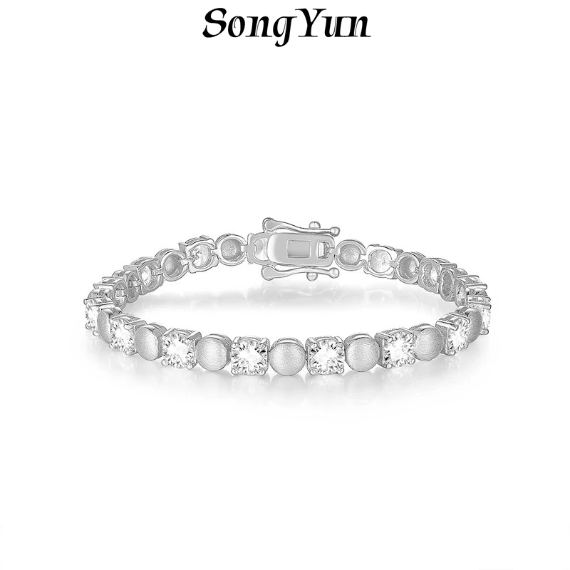 SongYun Jewelry 925 Sterling Silver Bracelet Moissanite D Color VVS Designer Majestic Sophisticated Bangles Diamond Accessories