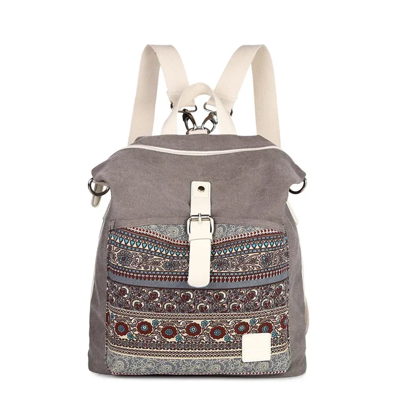 

Ethnic Backpacks for Women Gray Red Blue Girls School Bag Daily Travel Shoulder Bags Lady Fashion Laptop Backpack Bolsa Feminina