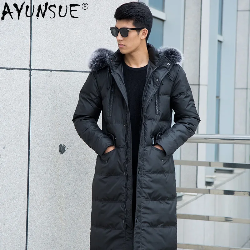 AYUNSUE Down Jacket Men\'s Clothing Winter Coat Men Thick Parkas Big Fox Fur Collar Clothes 5XL 8XL Plus Size Jackets Ropa LXR596