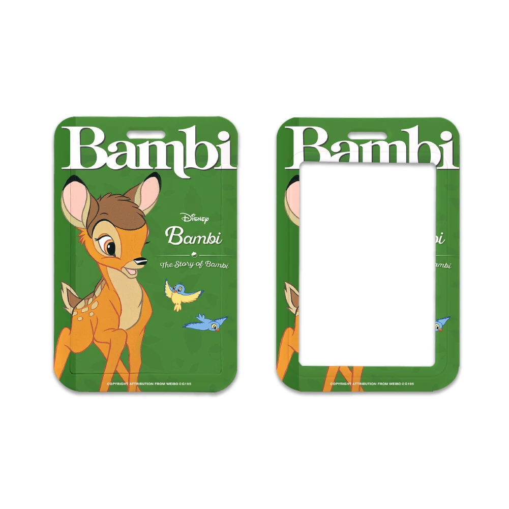 Uchwyt na karty Disney Bambi smycze dla dziewcząt smycz na szyje etui na karty kredytowe chłopców uchwyt na identyfikator poświadczenia zwijany kabel dla kobiet