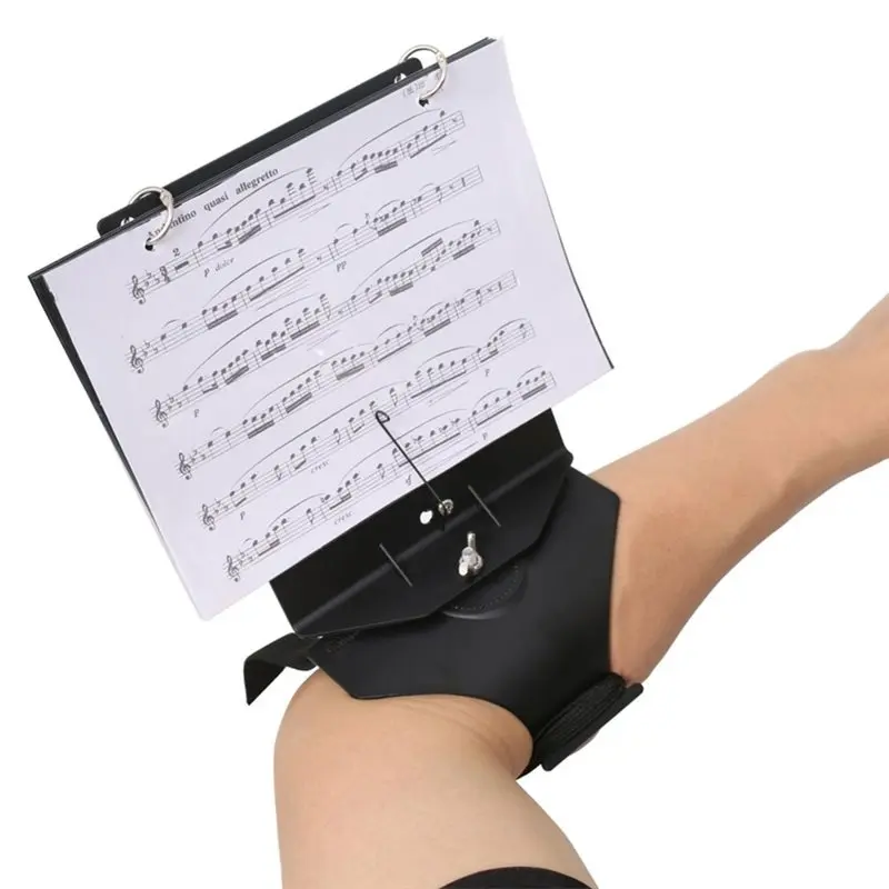 AA67-Lyre Music Stand For Flute& Piccolo Portable For Flute Holder For Marching Band With Flip Folder