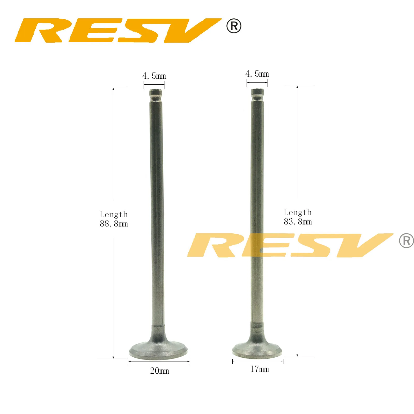 RESV Motorcycle Intake Exhaust Valves Set Fit For KYMCO Super Dink Engine Parts Motor Bike Valves