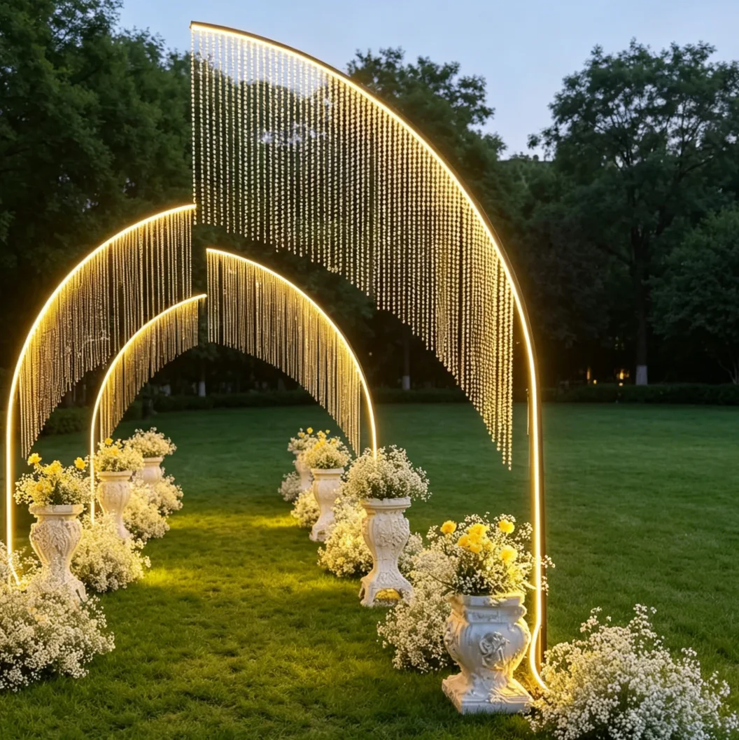 

H290cm2pcs Luminous Crystal Bead Street Light Tree Road Decorative Accessories for Wedding Stage Welcome Area Imitation Lighting