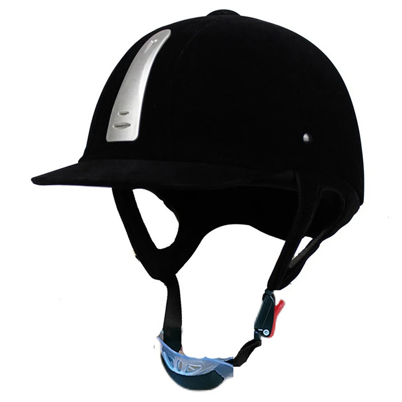 Unisex clássico veludo capacete equestre, equipamento de protecção, tamanho do tampão, ajustável, tamanho, equitação