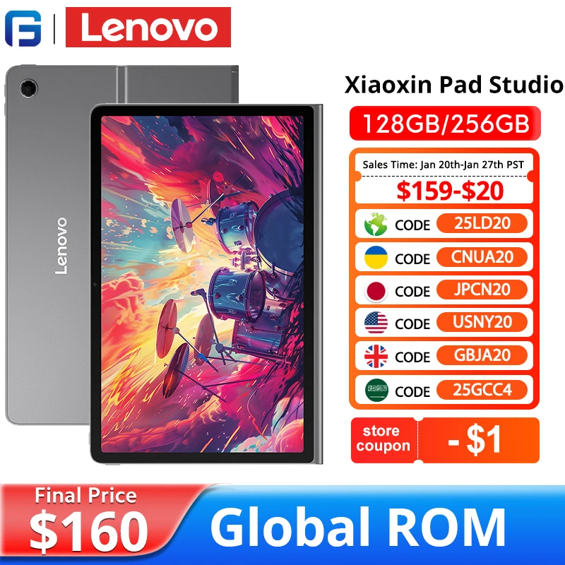 Global ROM Lenovo Xiaoxin Pad Studio 11.5 Inch Tablet MTK Helio G99 128GB 256GB 8600mAh Battery 45W Charging WIFI