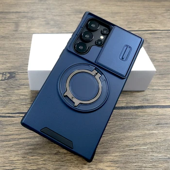 Darbeye dayanıklı Zırh Kılıf Samsung Galaxy S25 S24 S23 S22 S21 Ultra FE A55 A15 A16 A35 A54 A25 A14 5G Kamera Lens Slayt kapatma başlığı