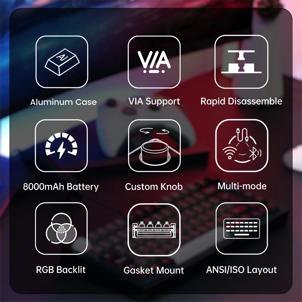 

Akko MonsGeek M1 V5 Tri-mode Mechanical Keyboard Barebone Kit VIA 75% 3/5 Pins Customized Hot Swap RGB Rapid Disassemble Gasket