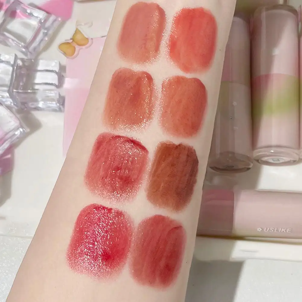 مرآة ملمع الشفاه توت الشفاه ترطيب سهل هالة الصباغة سهلة اللون الطبيعي طويل الأمد لمعان شفاف لون الشفاه مستحضرات التجميل