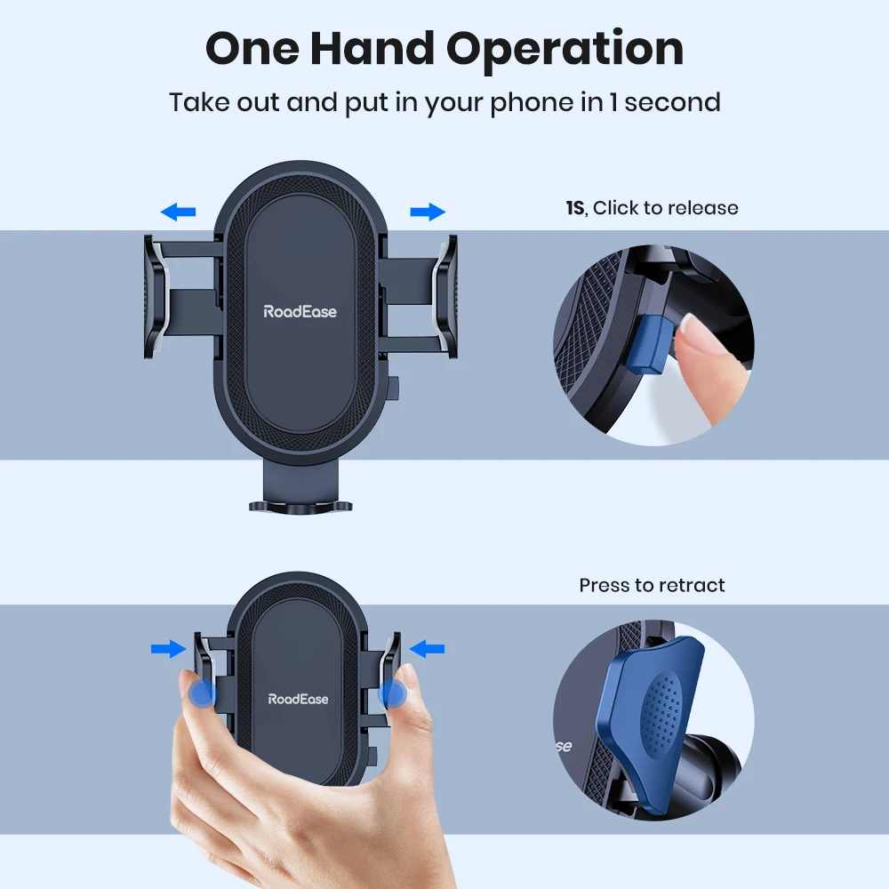 Roadease Universal-Autotelefonhalterung für Auto, verstellbar, 360° °   Rotatio Verbesserter, stärkster Saugnapf-Telefonhalter für Lüftungsschlitze