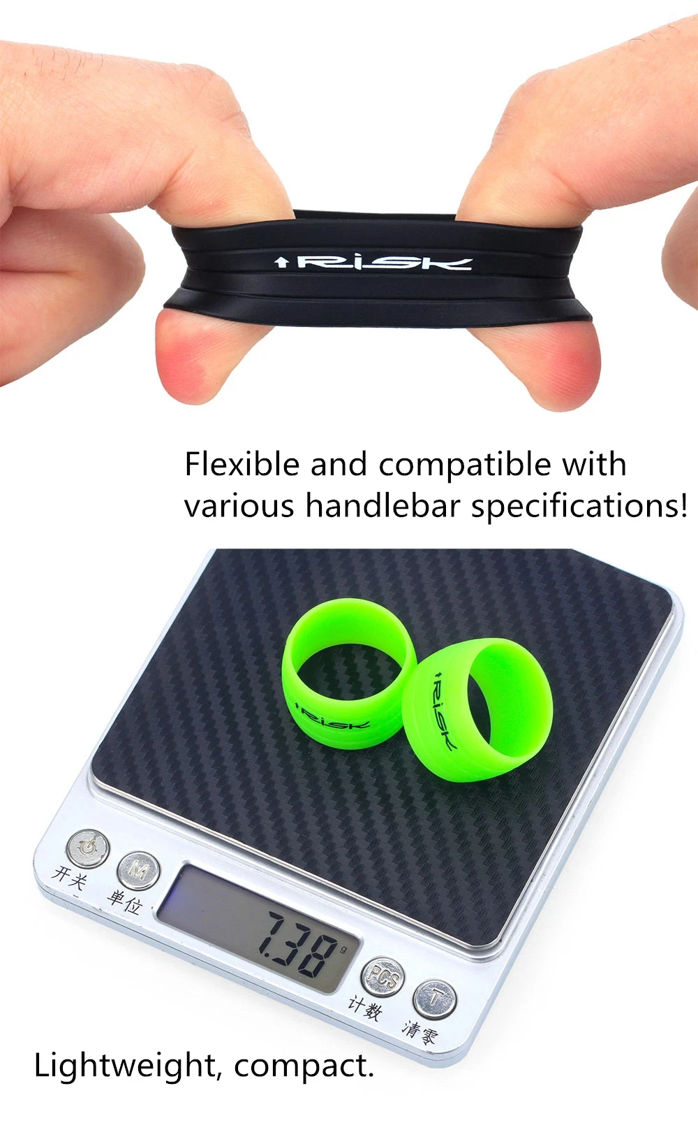 1 Paar Silikon Fahrrad Lenker Klebeband Befestigungs hülsen ring Anti-Skip wasserdichte Stecker Schutzhülle Fahrrad Gummi Straßen hand neu – Detail 4