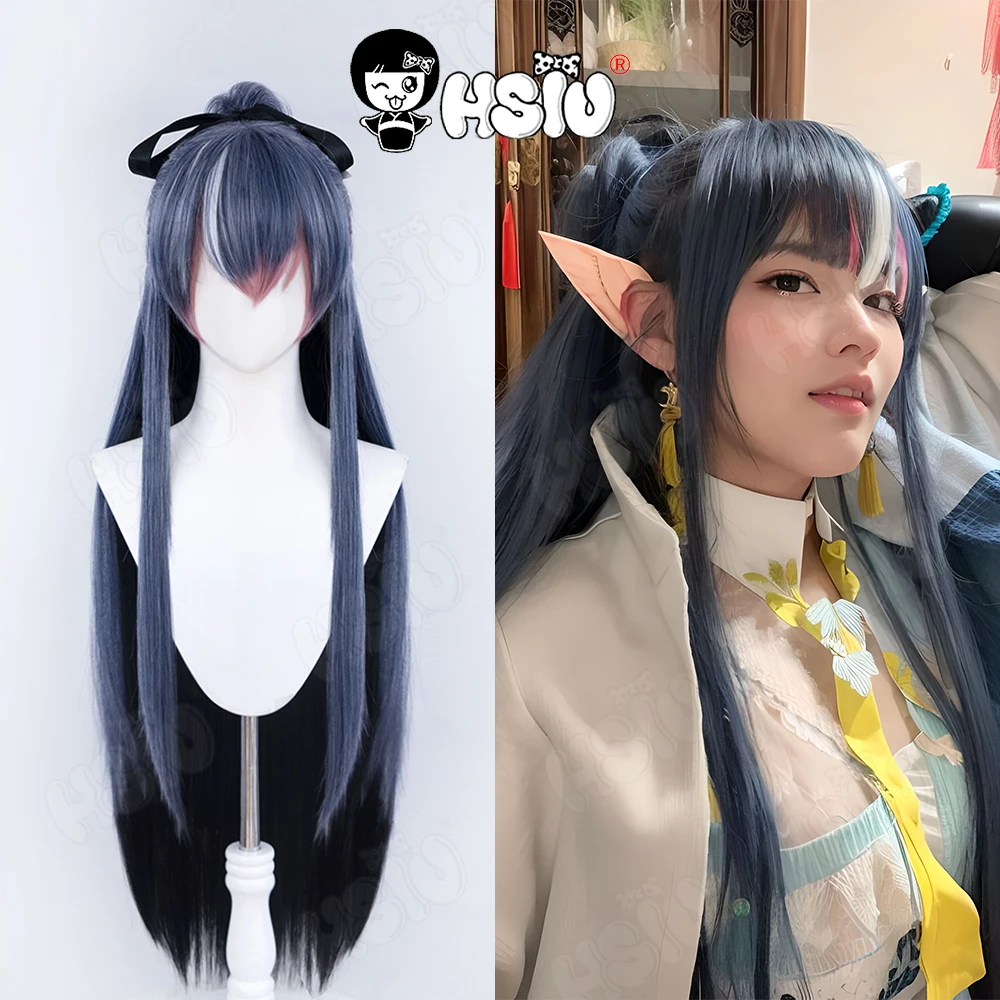 Ling Cosplay Wig Game Arknights Cosplay HSIU Gray Blue Gradient Black Smoke Pink Long Hair Synthetic Wig ling arknights cosplay