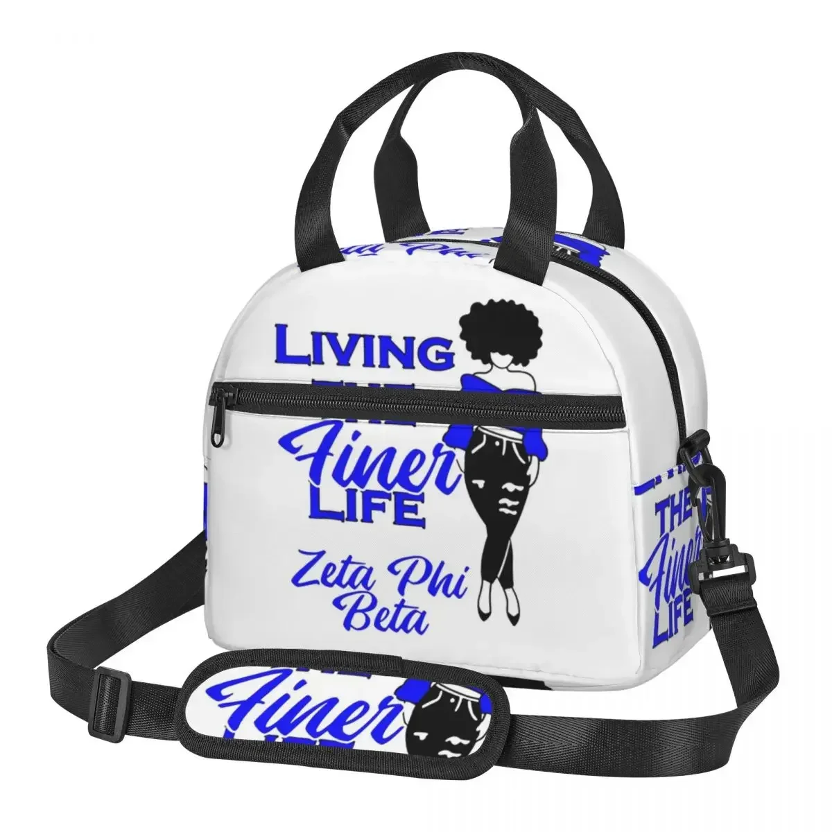 Zeta Phi Beta Sorority Logo Insulated Lunch Bag for School Bento Storage Food Boxes Container Cooler Thermal Lunch Box Tote