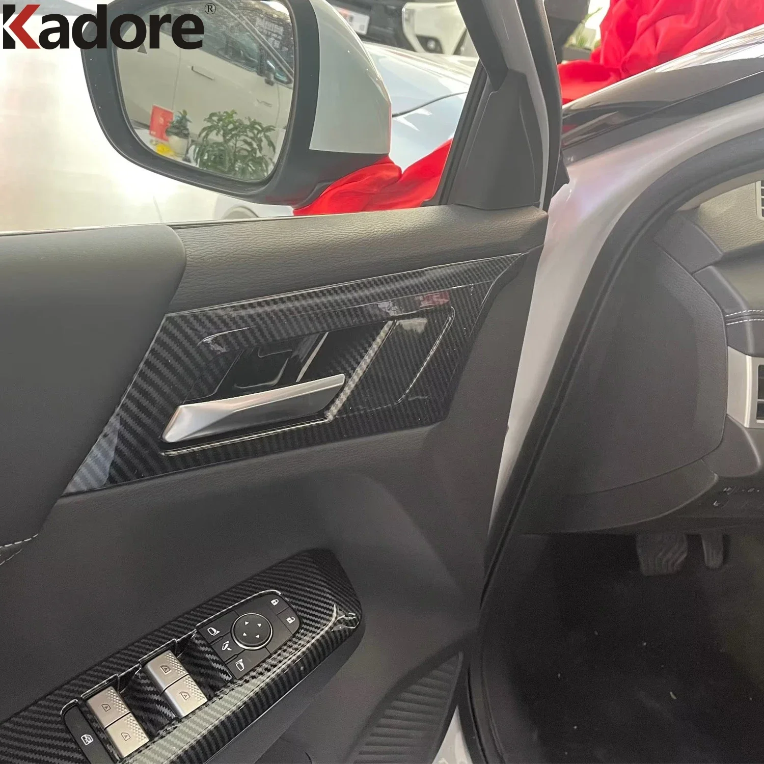 

Car Inside Inner Door Handle Bowl Cover Trim For Mitsubishi Outlander 2022 2023 2024 2025 Carbon Fiber Interior Accessories