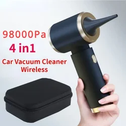 Aspirapolvere per auto 98000PA forte aspirazione 4 IN 1 detergente portatile Wireless per elettrodomestici per auto potente macchina per la pulizia