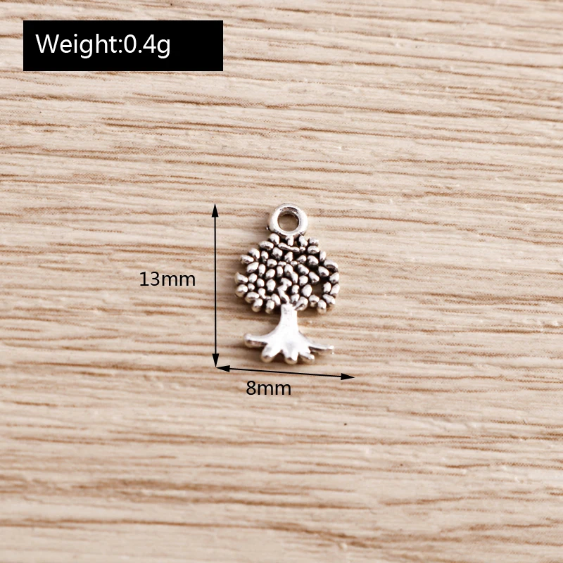 Tusember 50 Stück Legierung Niedliche Metall-Baum-Anhänger für Halsketten, Ohrringe, Armbänder, Modischer Handgefertigter Schmuck zum Selbermachen – Detail 4