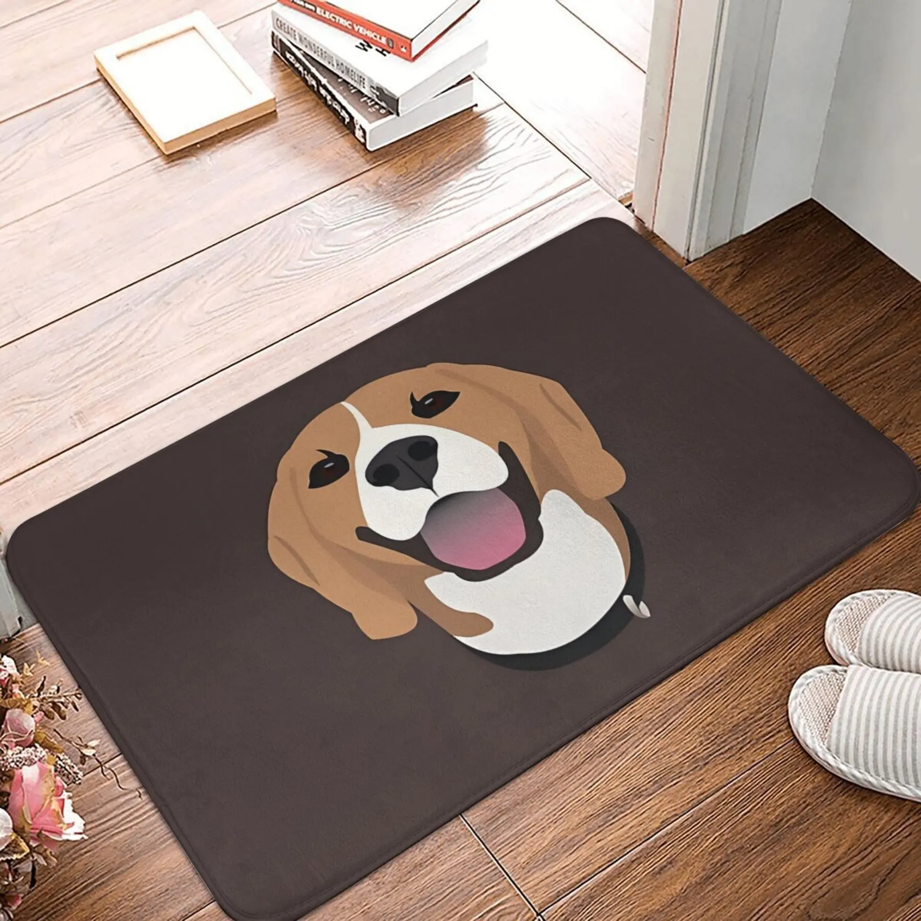 1pc Beagle Anti-Slip Door Mat Bath Mat Happy Beagle Dog Balcony Carpet Welcome Rug Indoor Decor