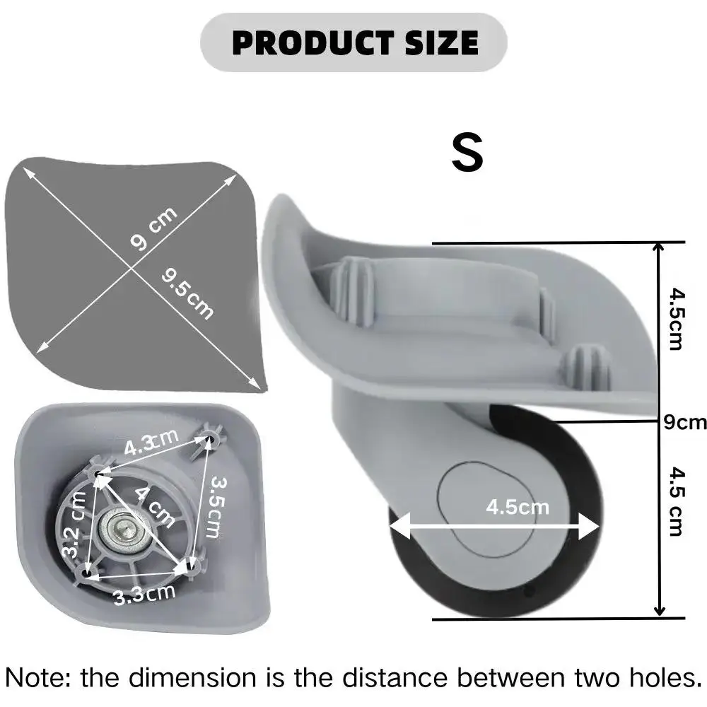 2 قطعة عجلات حقيبة الأمتعة عجلة دوارة عجلات الأمتعة الصامتة استبدال عجلات صندوق جمركي ملحقات عربة عجلات #5