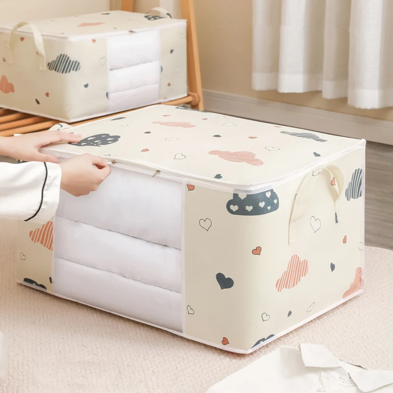 Quilt Clothes Big Capacity Storage Bag Quilt Bedding Storage Closet Organizer Wardrobe Organizer Blanket Sorting Bags Dust-proof