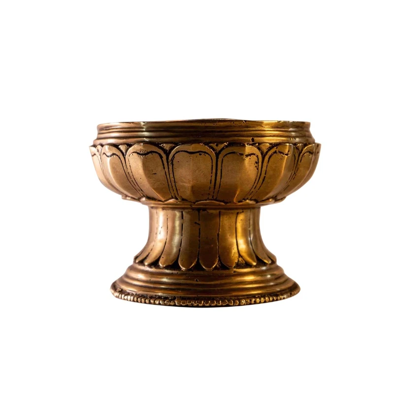 

Ancient Himal ayan bronze lotus lamp