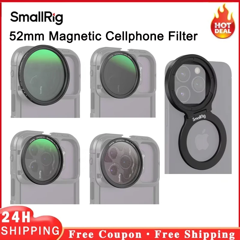 

Smallrig 52 мм магнитный регулируемый фильтр нейтральной плотности Cpl поляризационный фильтр 1/4 черный туманный фильтр для Iphone14 Xiaomi Huawei