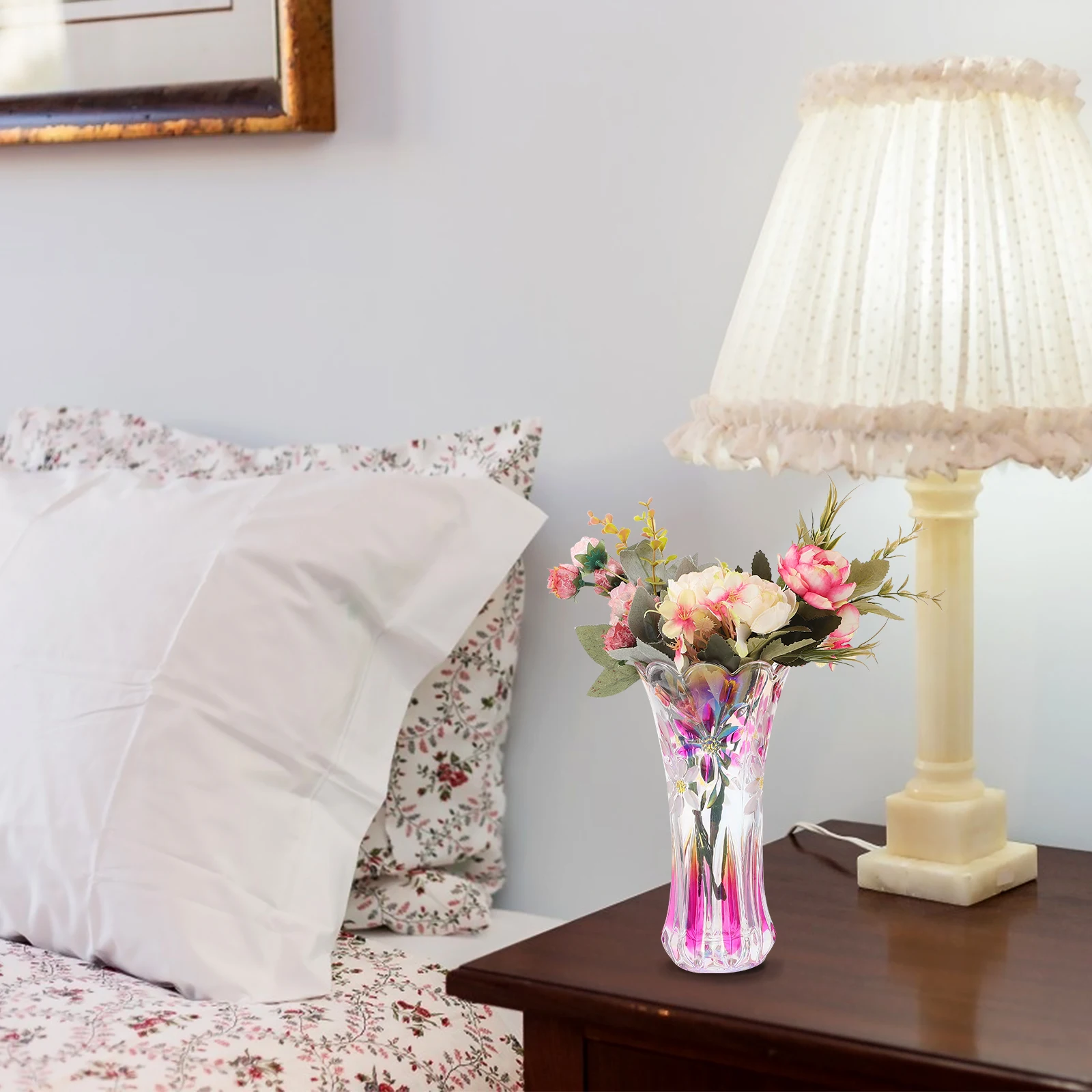 

1Pcs Thickened Glass Flower Vase Colorful Creative Home Desktop Decoration Flower Arrangement Container Ornament