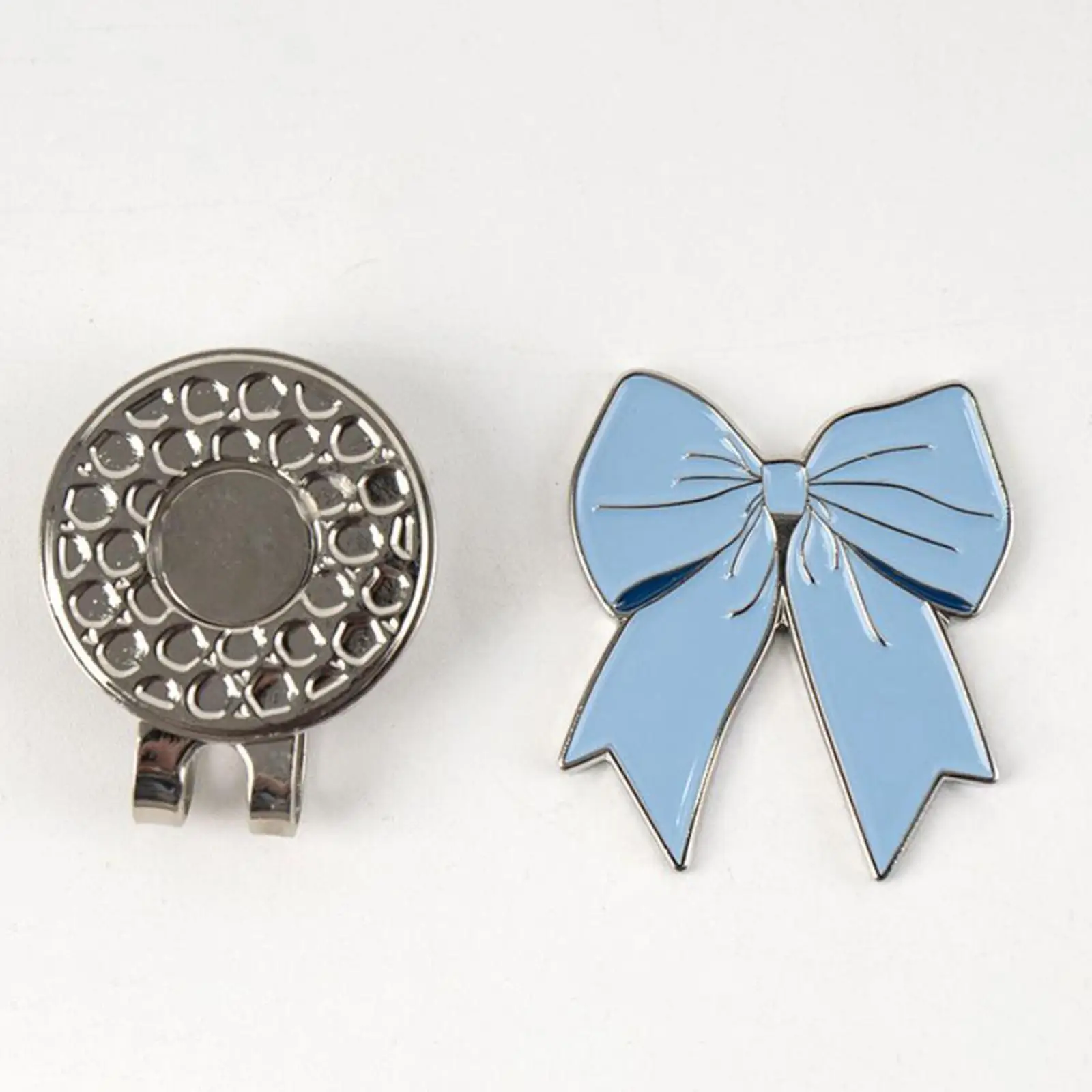 Magnetic Golf Hat Clip Blue Bow Design Precision Ball Marker Holder Professional Golf Tool for Cap Pants Gloves Bag