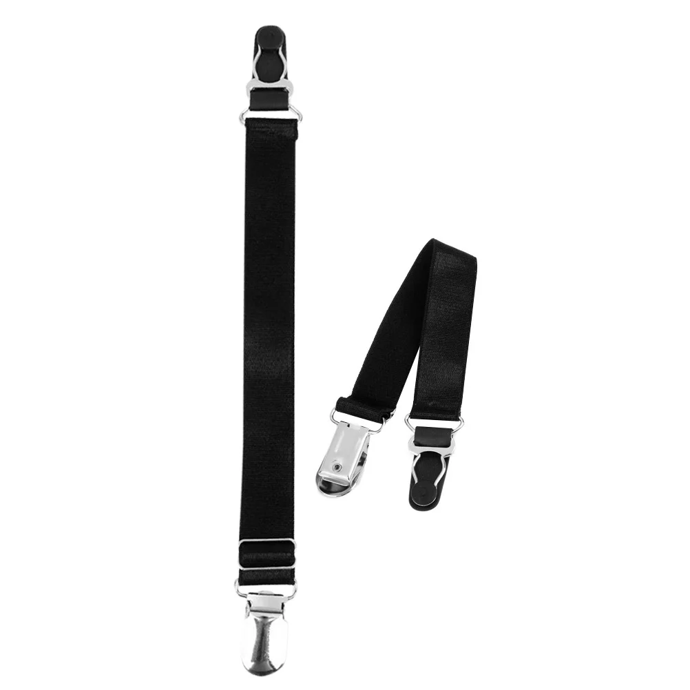 

Pair Women Adjustable Black Nylon Stockings Garters Buckles High Elastic Non-Slip Sock Holders Metal Clasp Durable